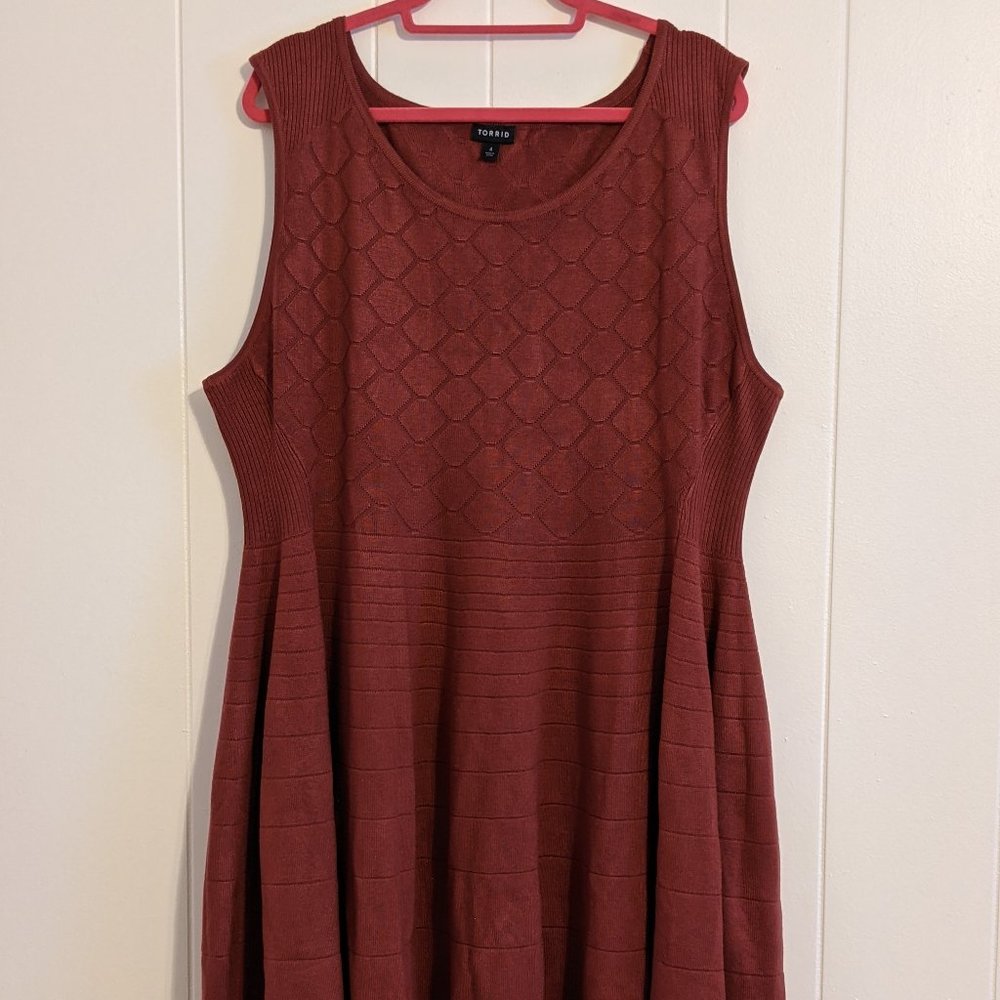 Torrid Burgundy Knit Skater Dress size 4x